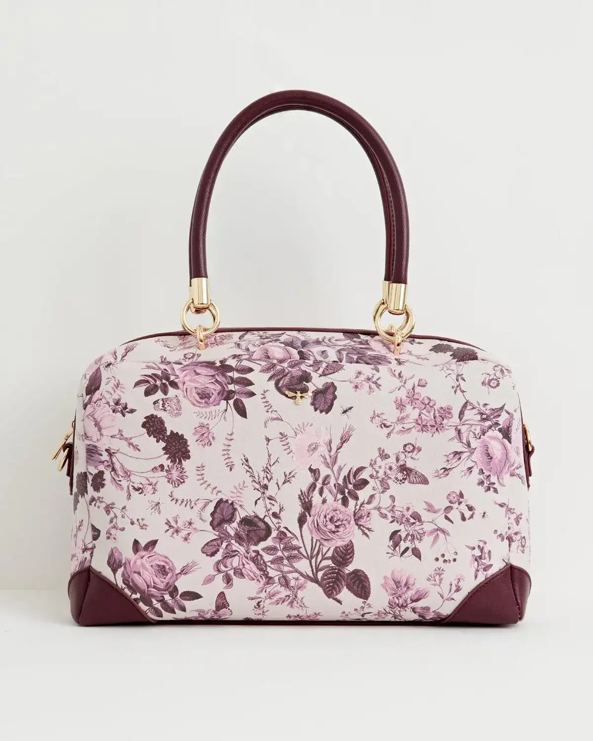 Image of Rambling Rose Tote Bag - Burgundy