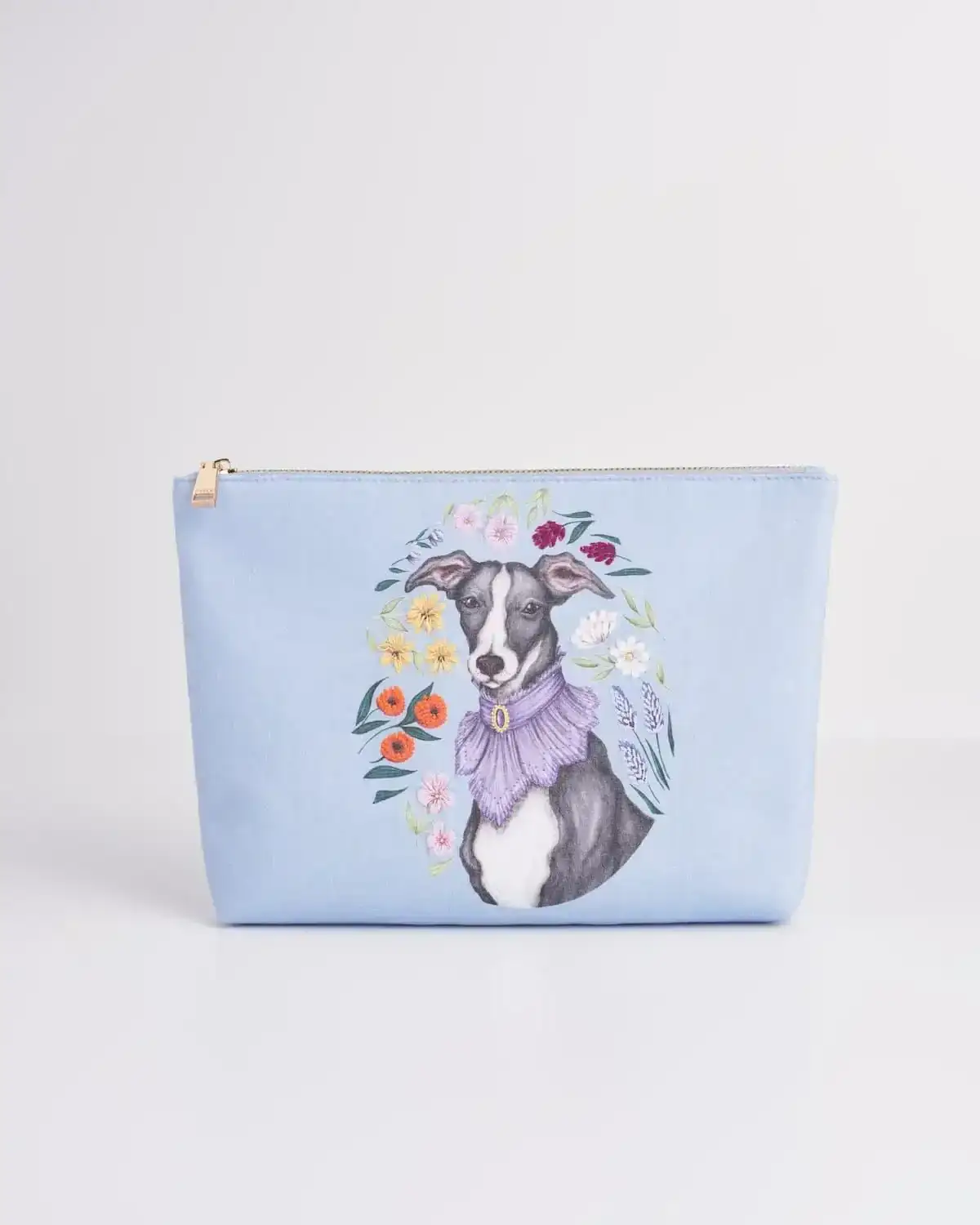 Image of Catherine Rowe Pet Portraits Whippet Blue Cotton Pouch