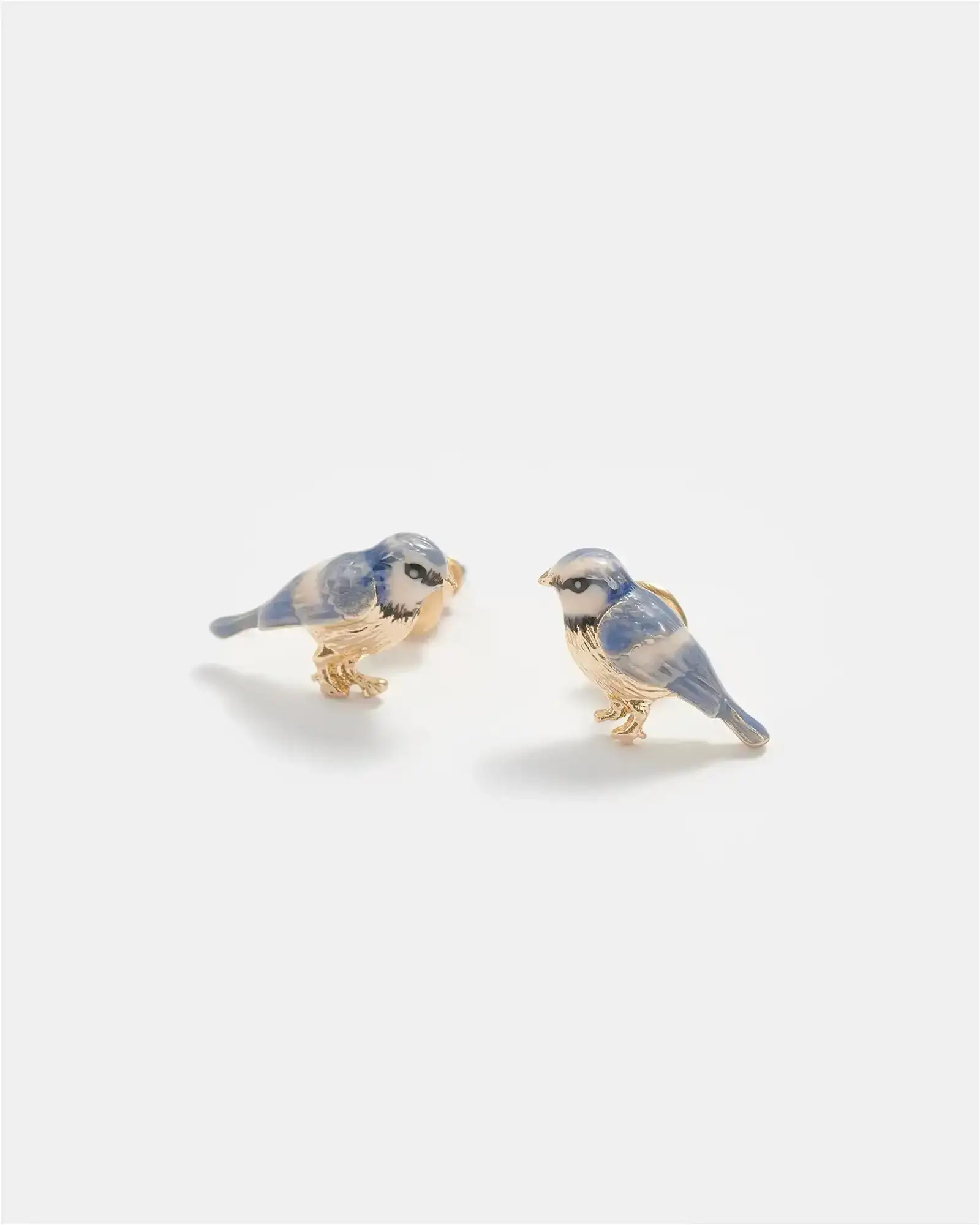 Image of Enamel Blue Tit Stud Earrings