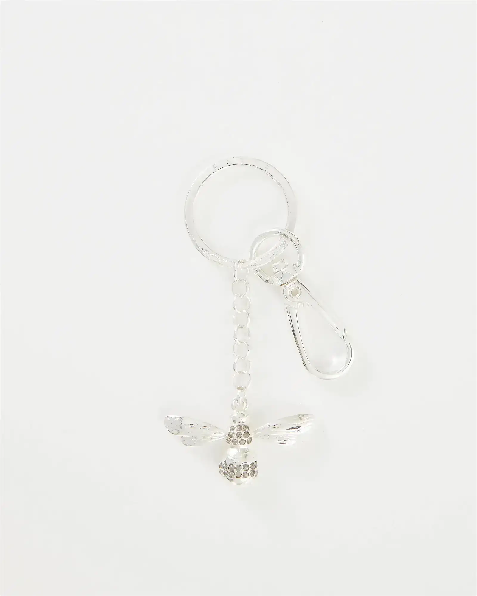 Image of Silver Pave Bee Key Ring