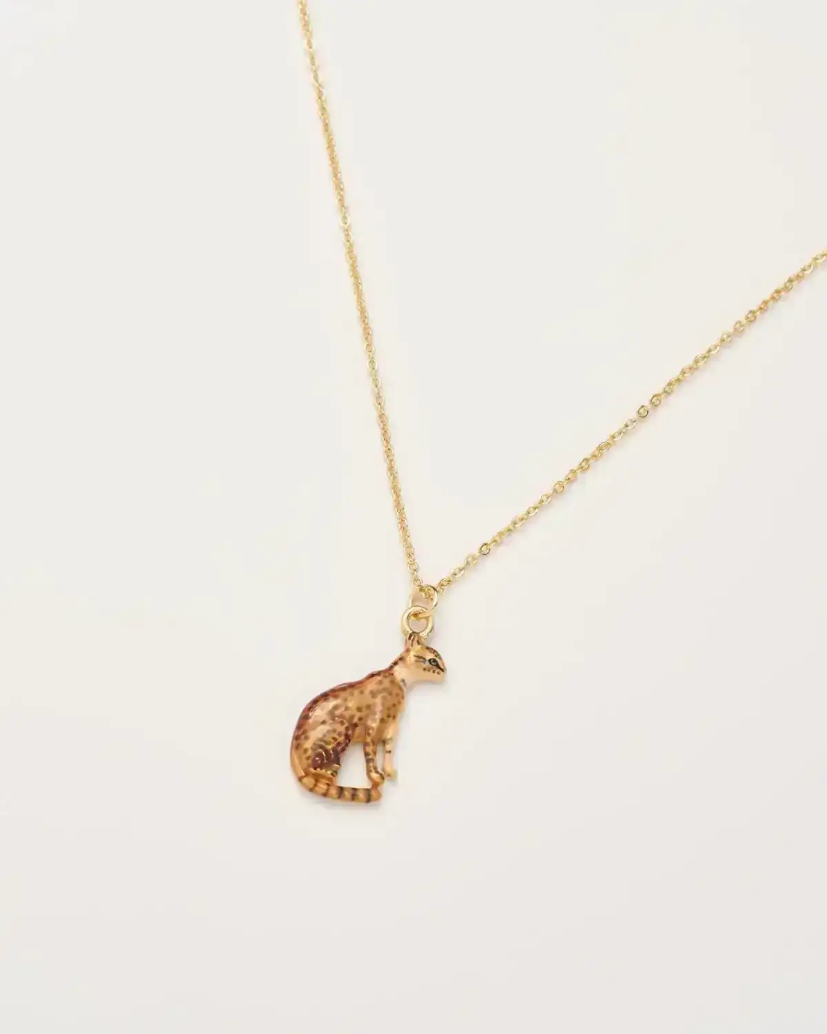 Image of Enamel Bengal Cat Short Necklace