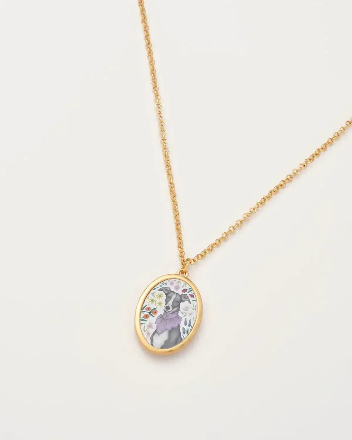 Image of Catherine Rowe Pet Portraits Whippet Pendant Short Necklace