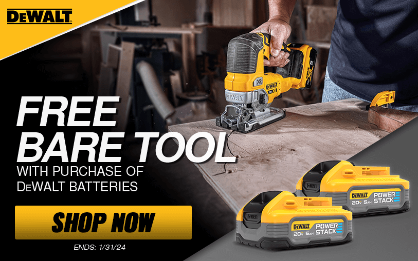 Free DeWALT Bare Tool With Purchase Of This Battery Pack