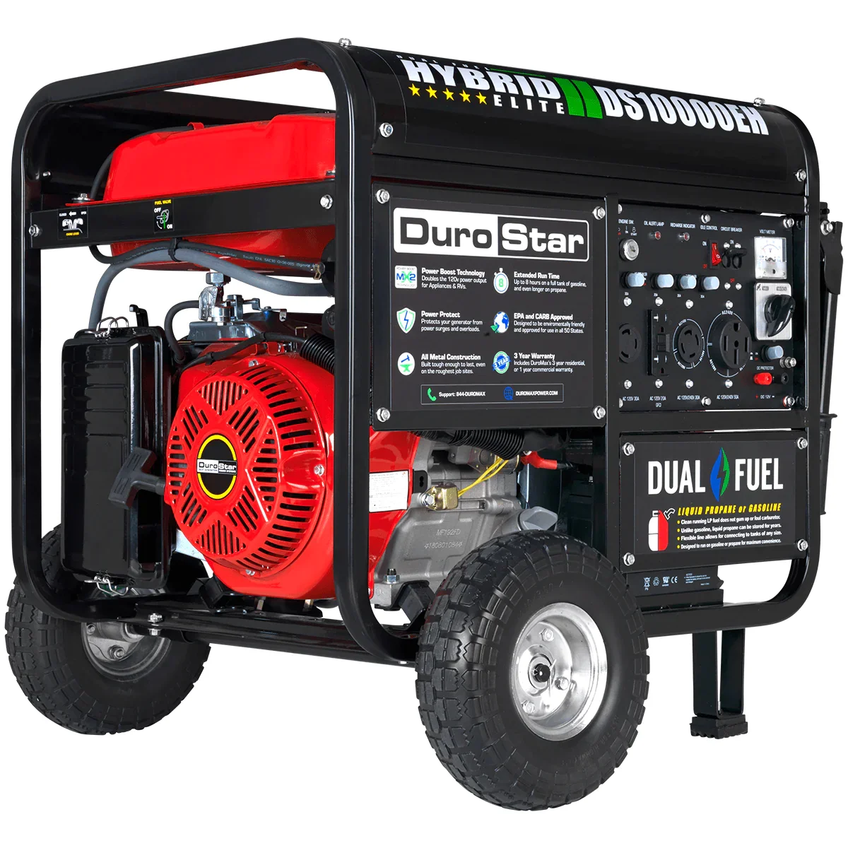 Image of DuroStar DS10000EH 10,000W 439cc Dual Fuel Portable Generator w/ Electric Start