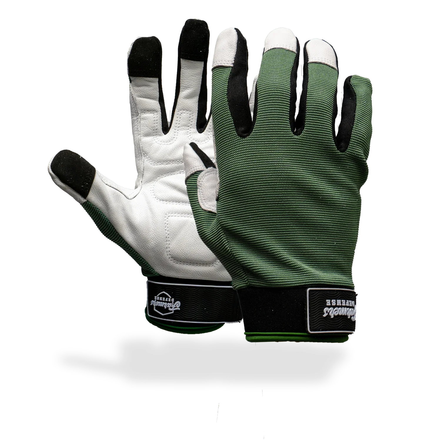 Image of Rugged Guard Leather Gloves - Forest Green