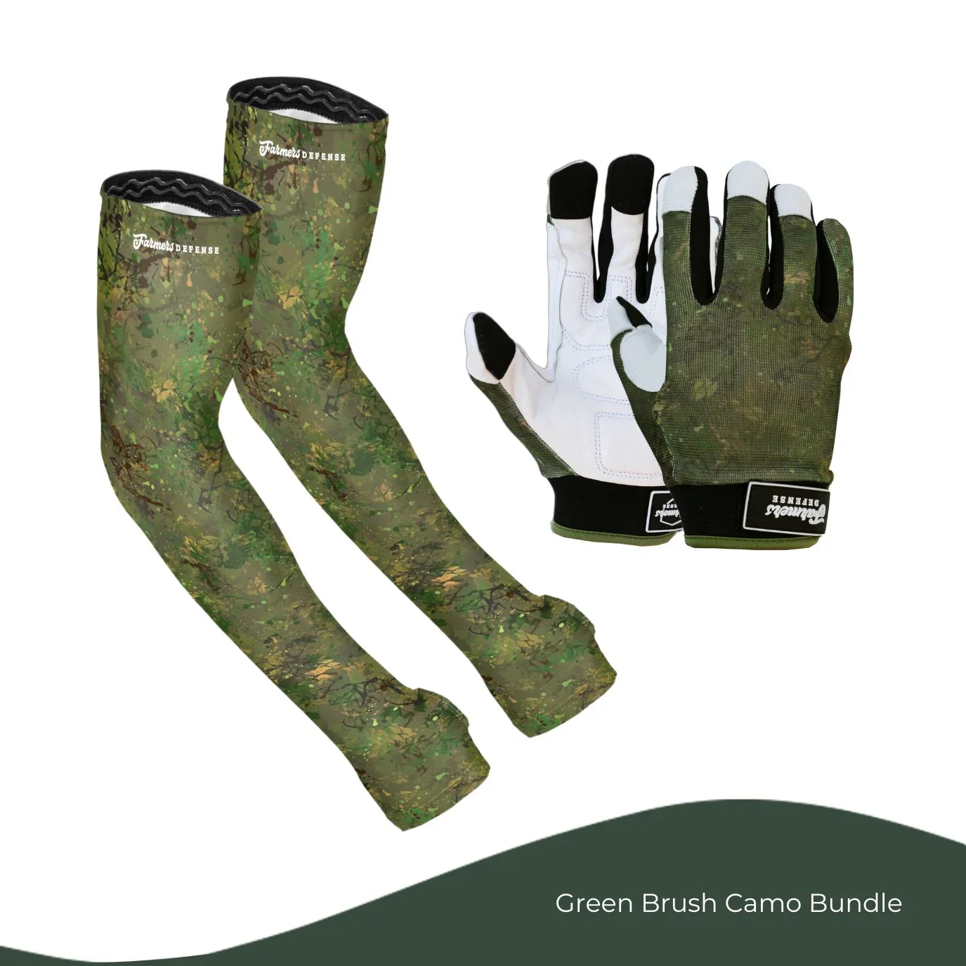 Image of Green Brush Camo - Bundle - Protection Sleeves & Gloves