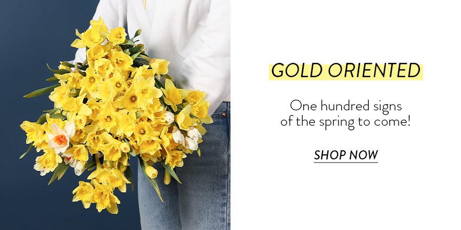 GOLD ORIENTED One hundred signs of the spring to come! SHOP NOW