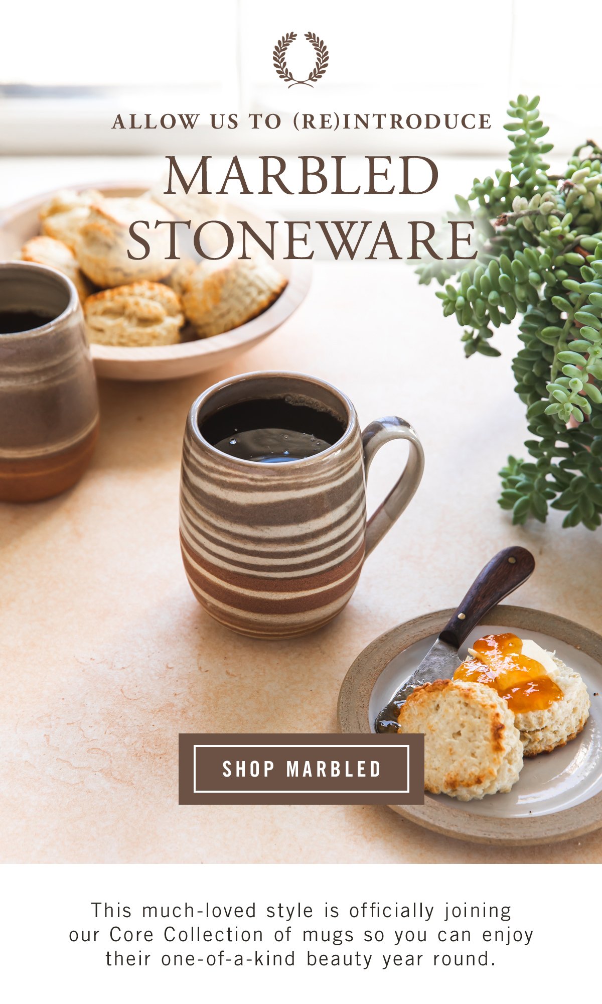 reintroduce marbled stoeware