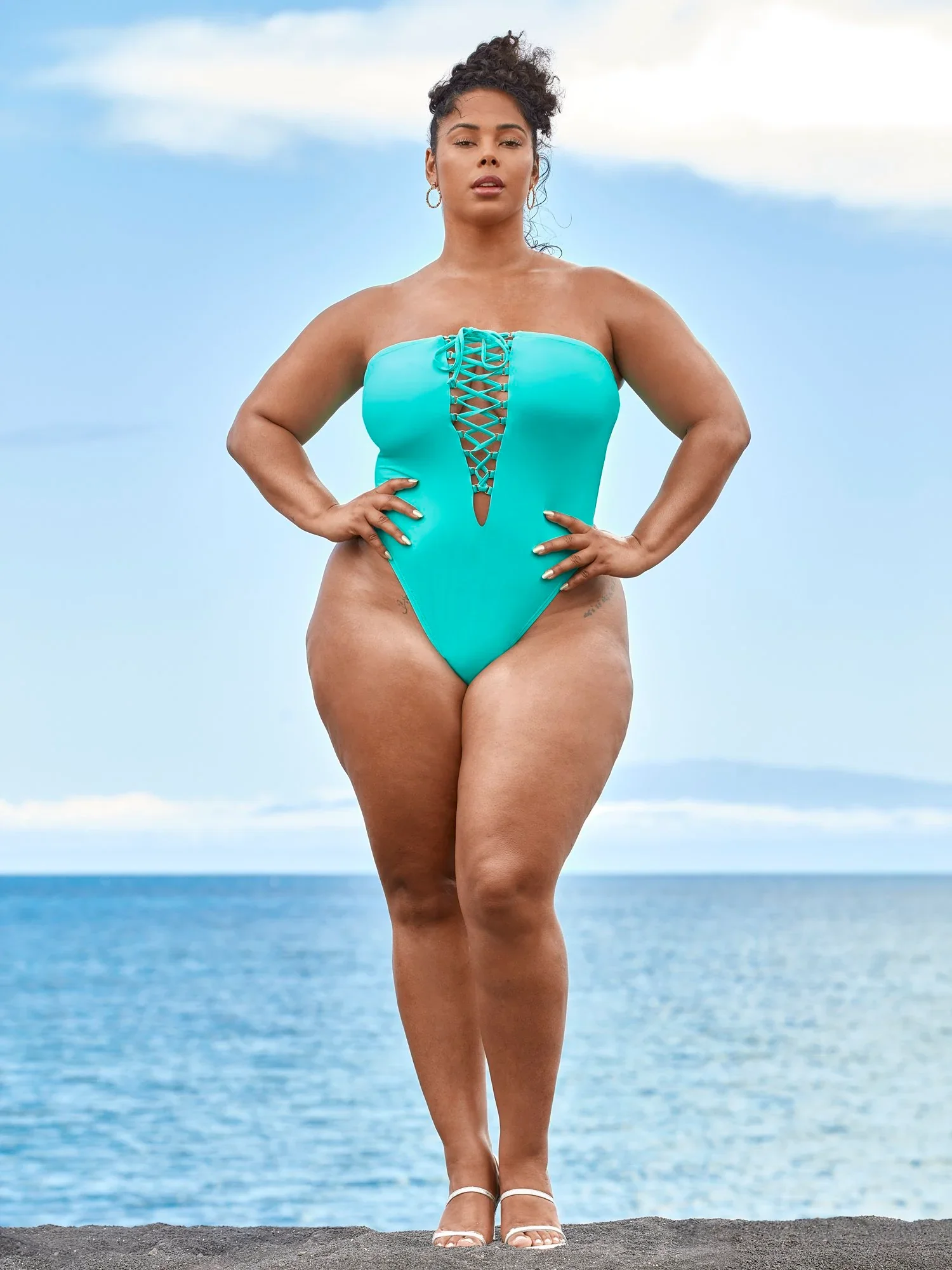 Image of 'Agent M' Lace-Up Swimsuit - Tabria Majors X FTF