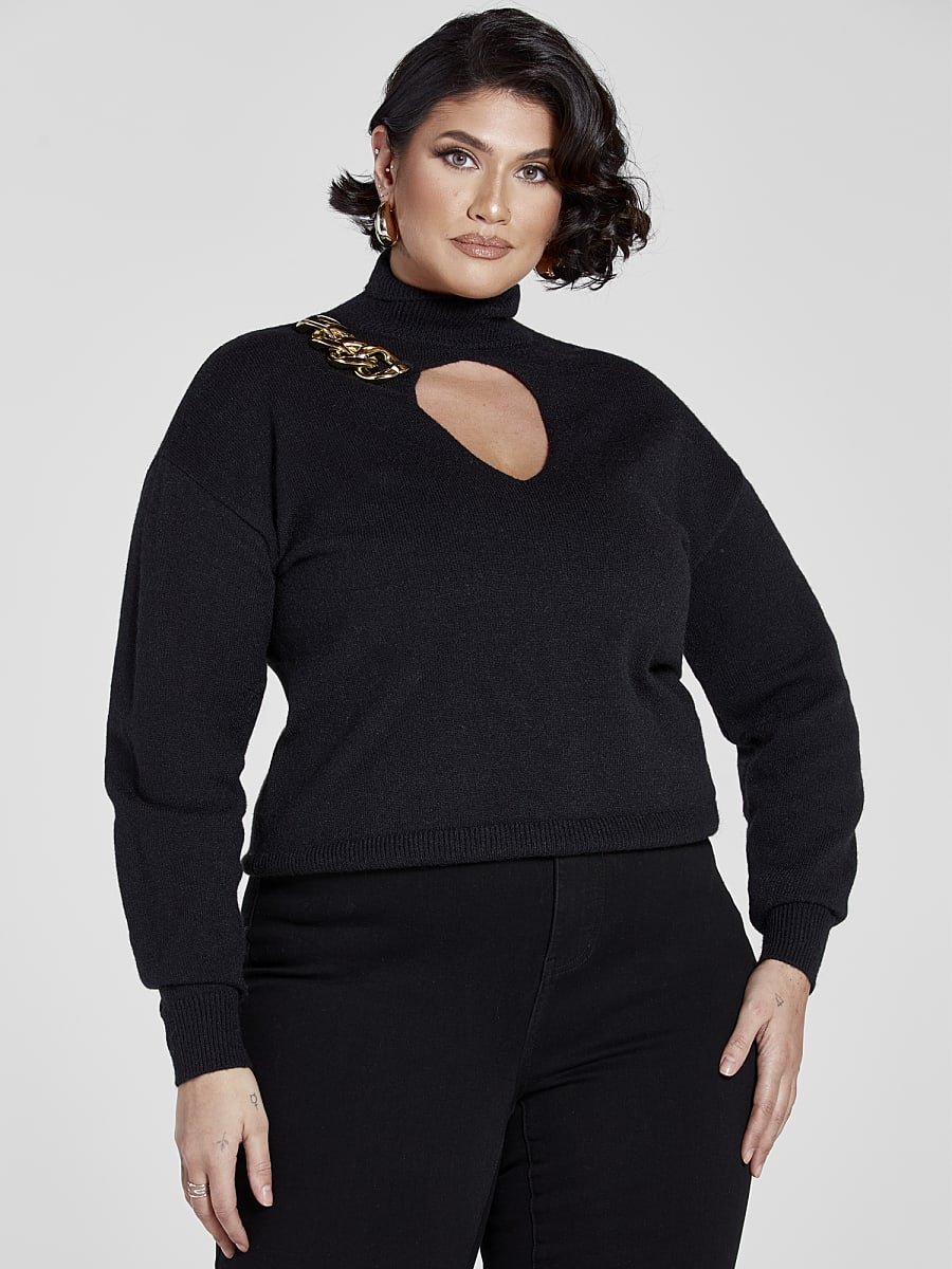 Image of Demi Chain Detail Pullover Sweater