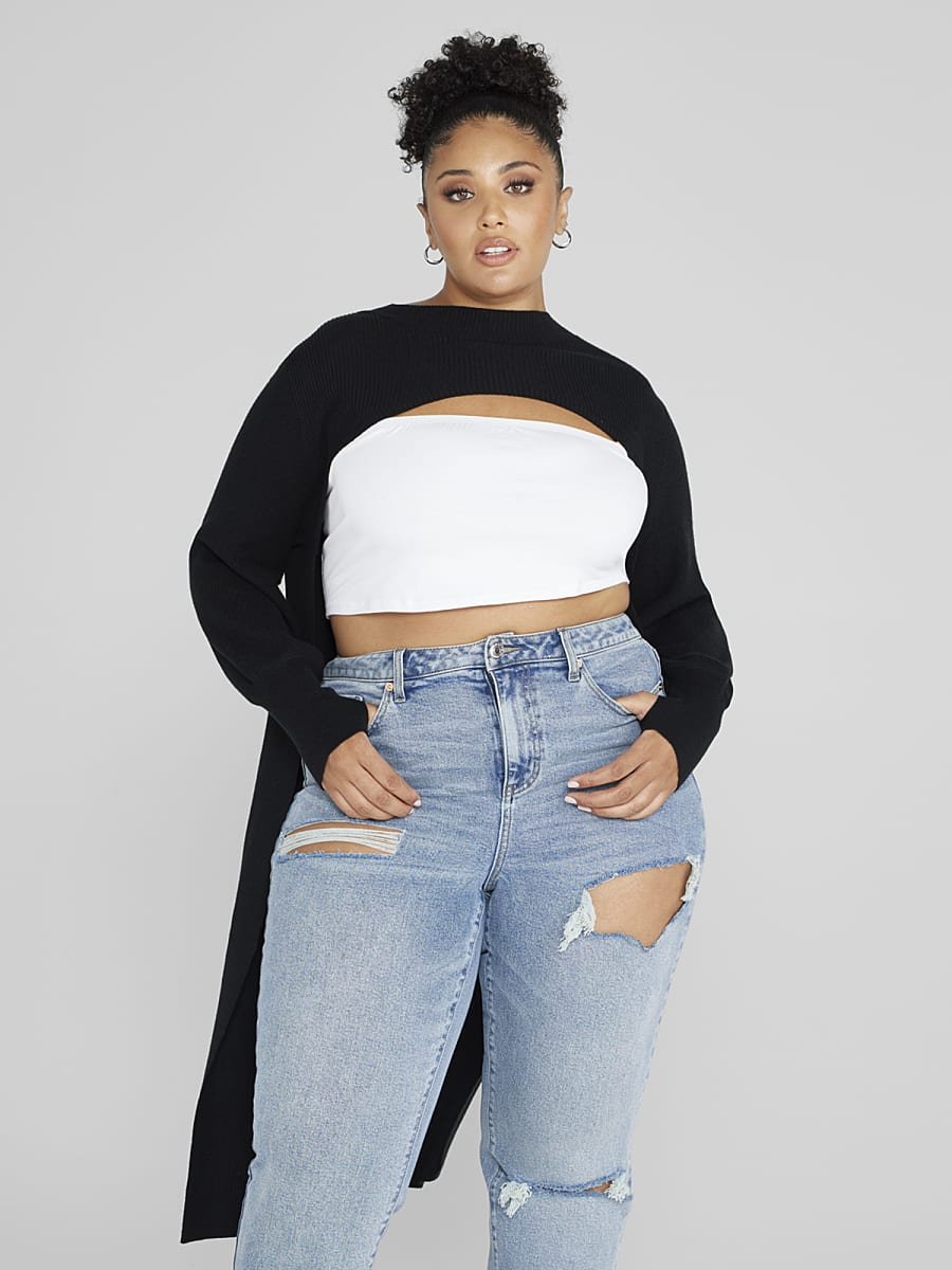 Image of Selina Cutout Ribbed Knit Long Sweater