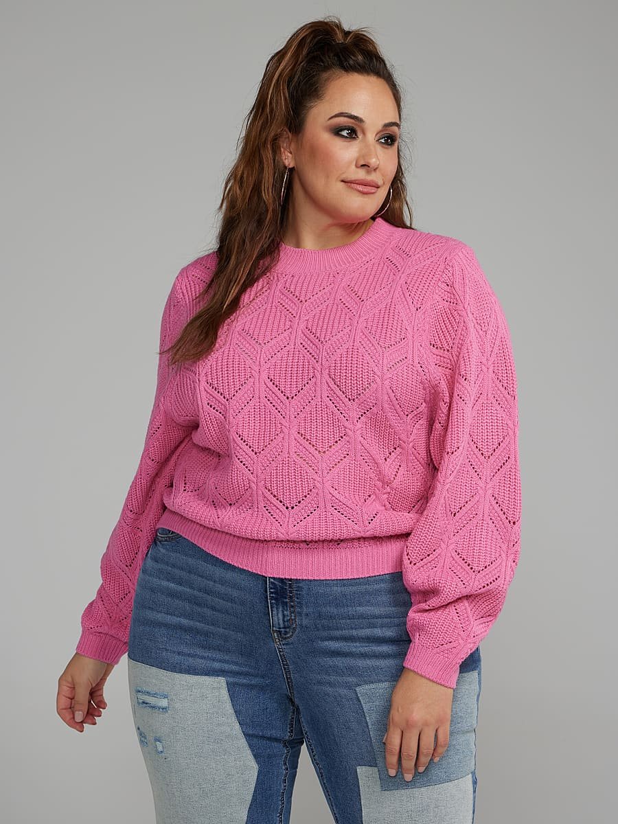 Image of Geo Stitch Pullover Sweater