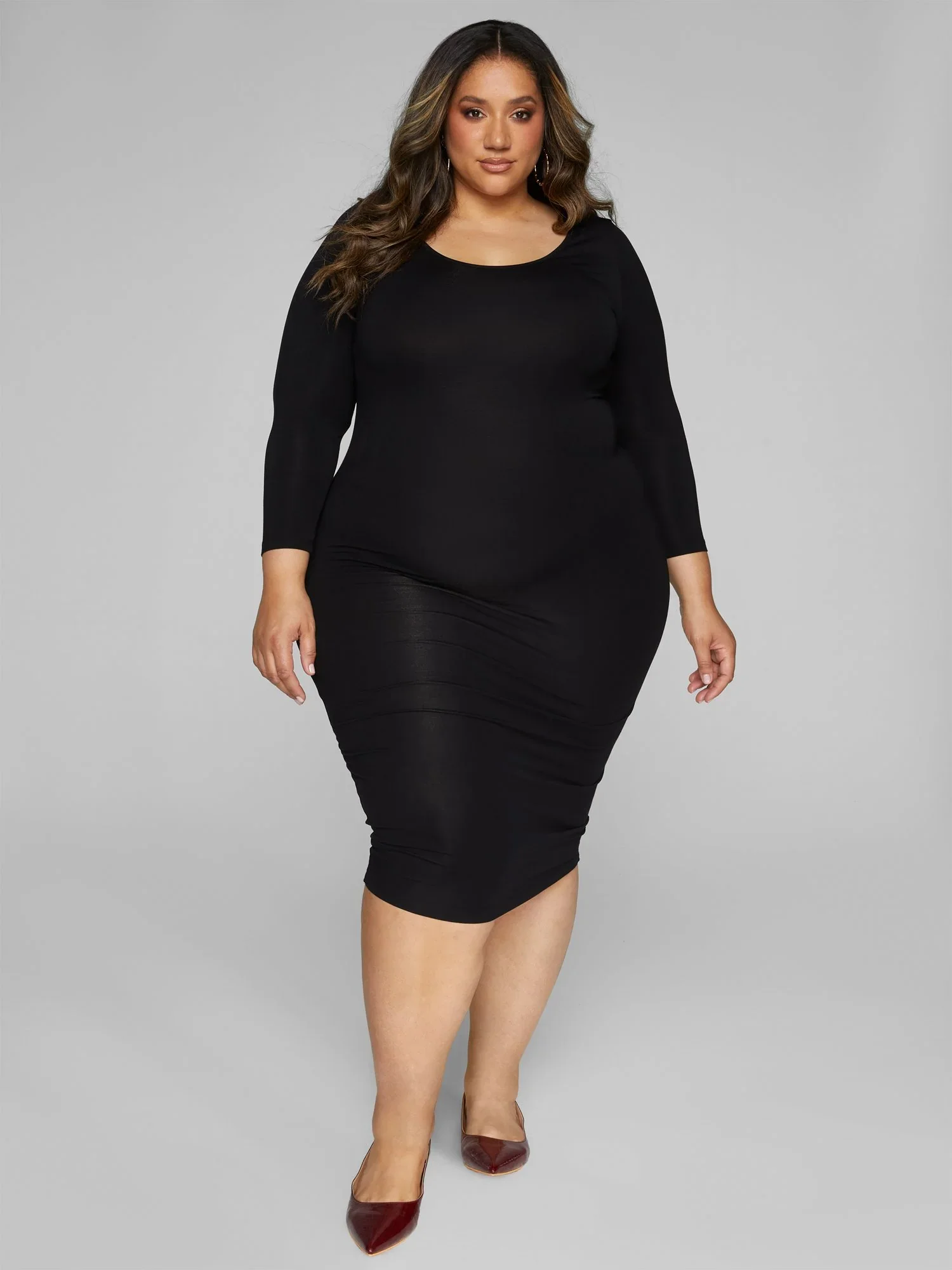 Image of FTF Signature Long Sleeve Everyday Midi Dress