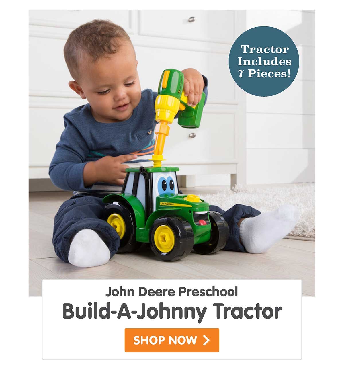 John Deere Preschool Build-A-Johnny Tractor - Tractor Includes 7 Pieces!