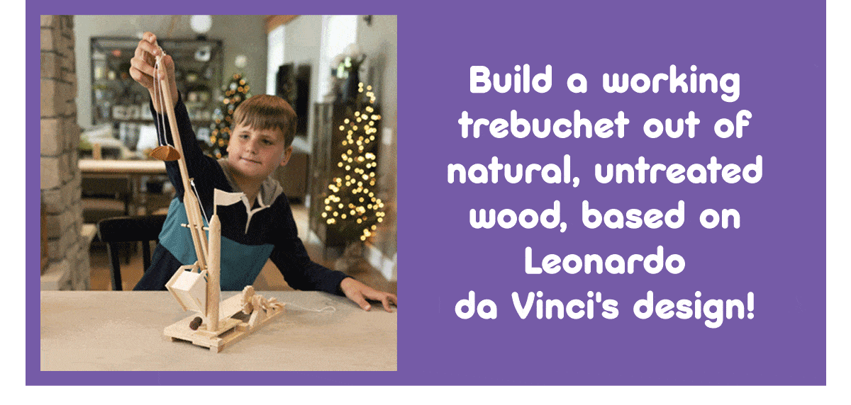 Leonardo da Vinci Trebuchet - Build a working trebuchet out of natural, untreated wood, based on Leonardo da Vinci's design!