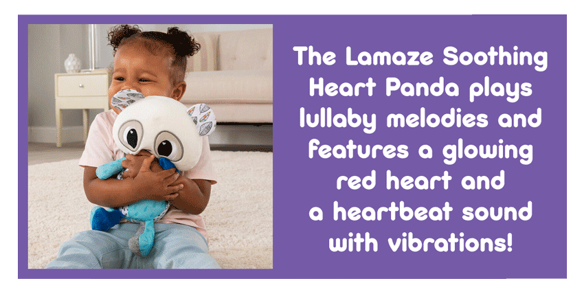 The Lamaze Soothing Heart Panda plays lullaby melodies and features a glowing red heart and a heartbeat sound with vibrations! - Lamaze Soothing Heart Panda