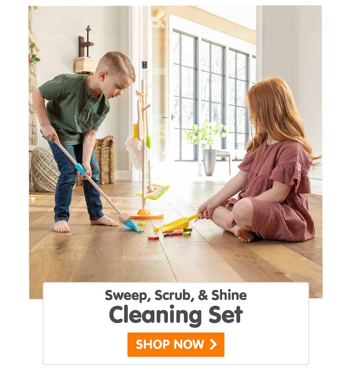 Sweep, Scrub, and Shine Cleaning Set