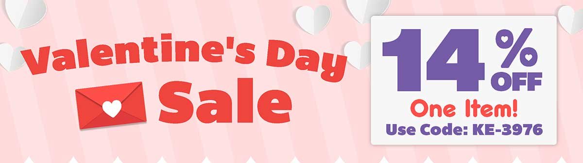 Valentine's Day Sale! 14% Off One Item! Use Code: KE-3976!