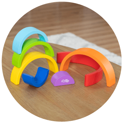 2nd Birthday - Rainbow Arches Stack and Play - Encourage color learning!