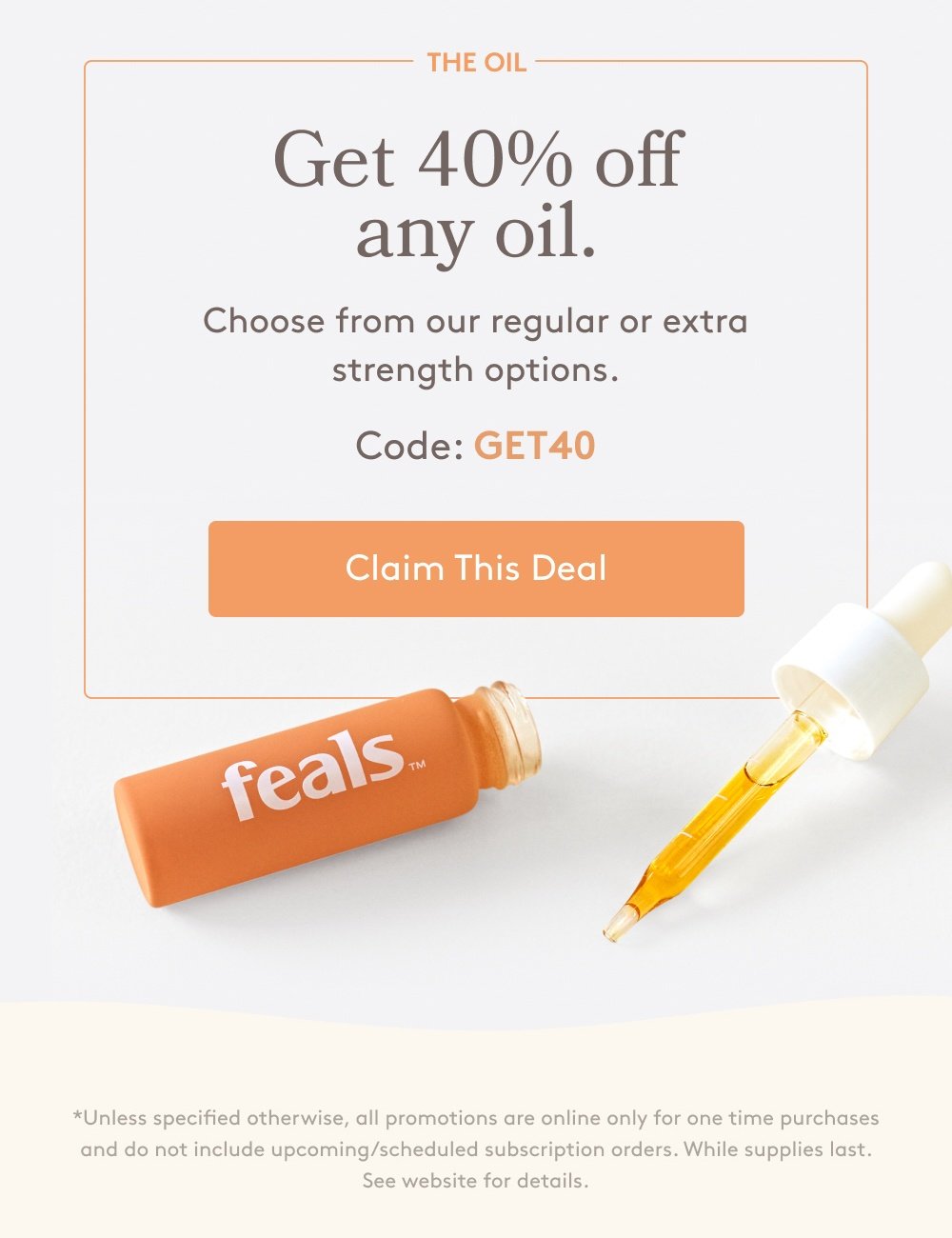 Get 40% off any oil. | Claim This Deal