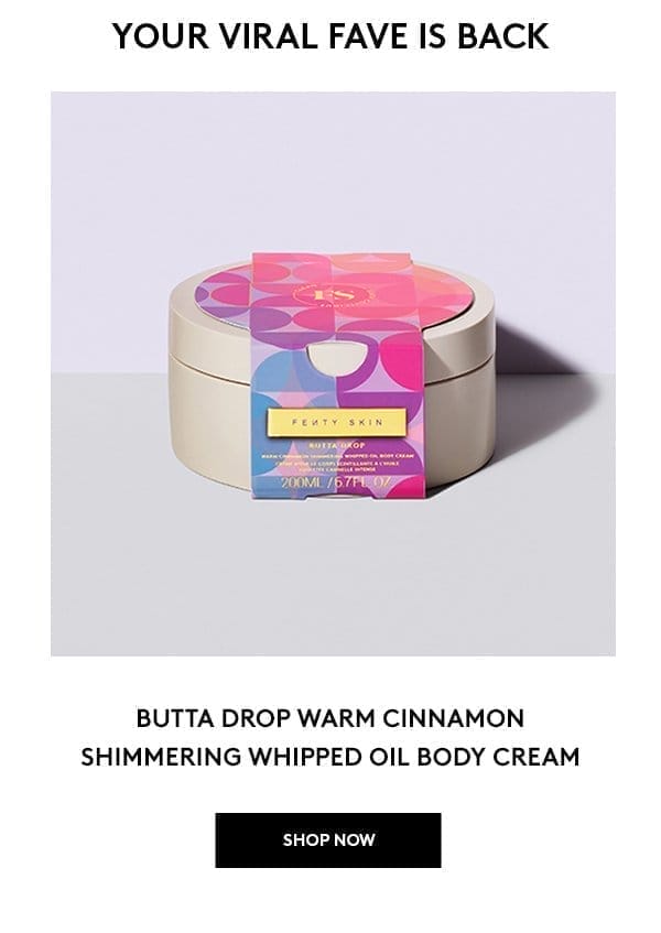 Butta drop warm cinnamon shimmering whipped oil body cream