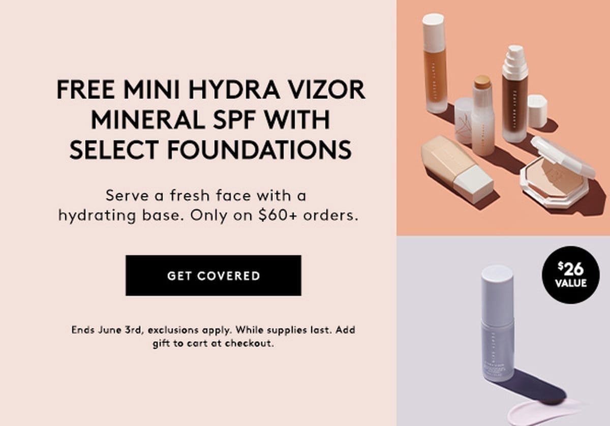 FREE MINI HYDRA VIZOR W SELECT FOUNDATIONS