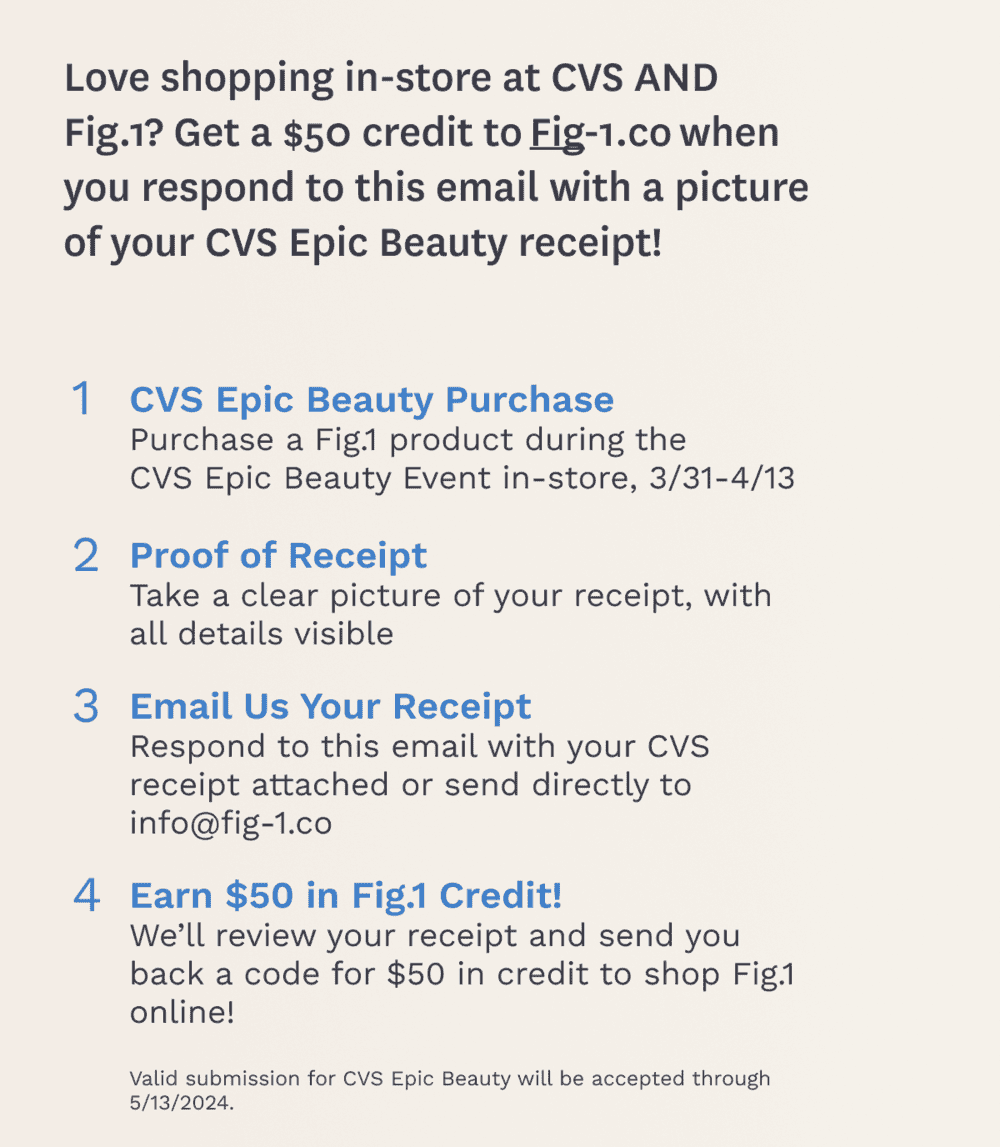 Email us your proof of receipt to info@fig-1.co