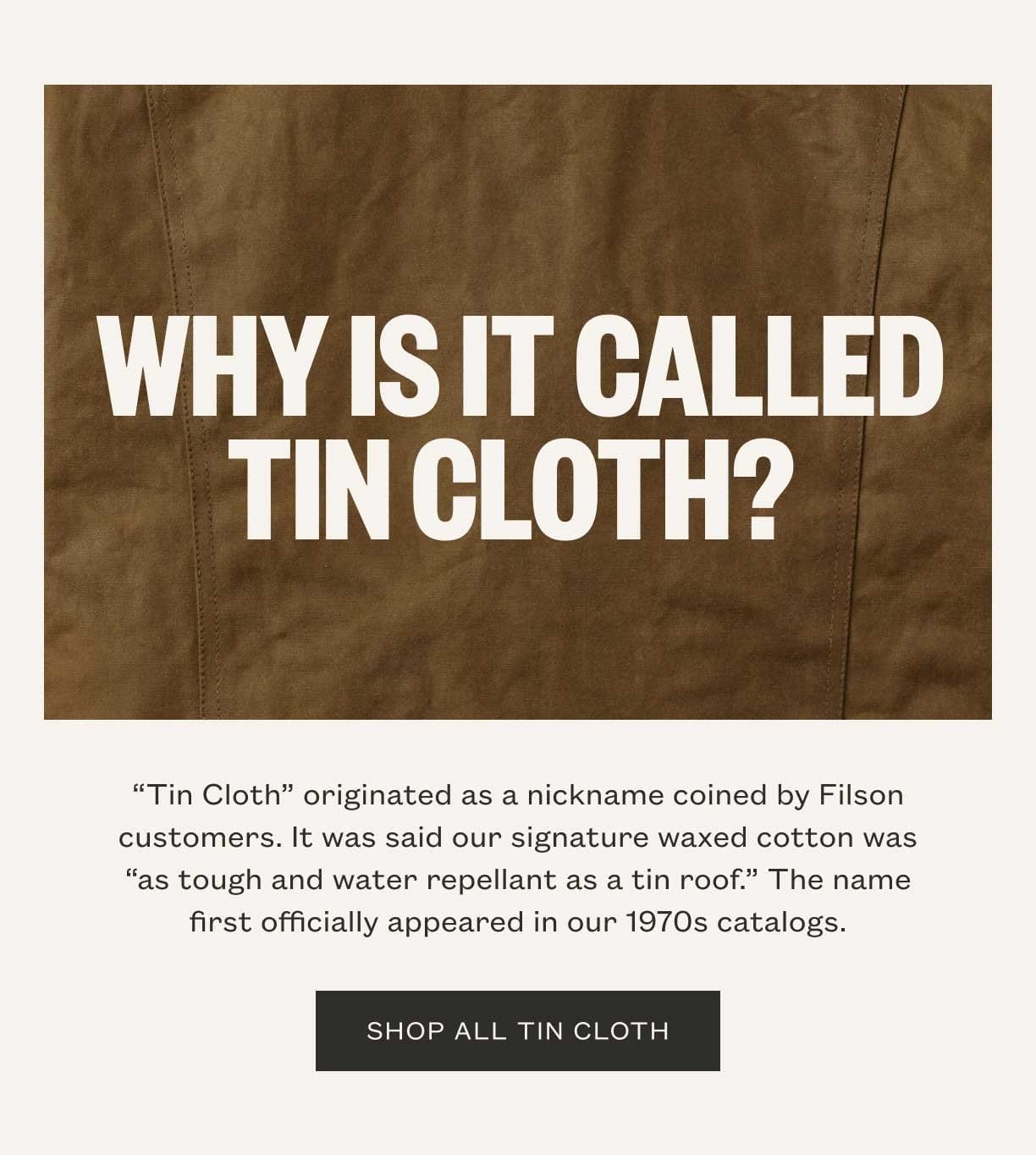 Shop All Tin Cloth