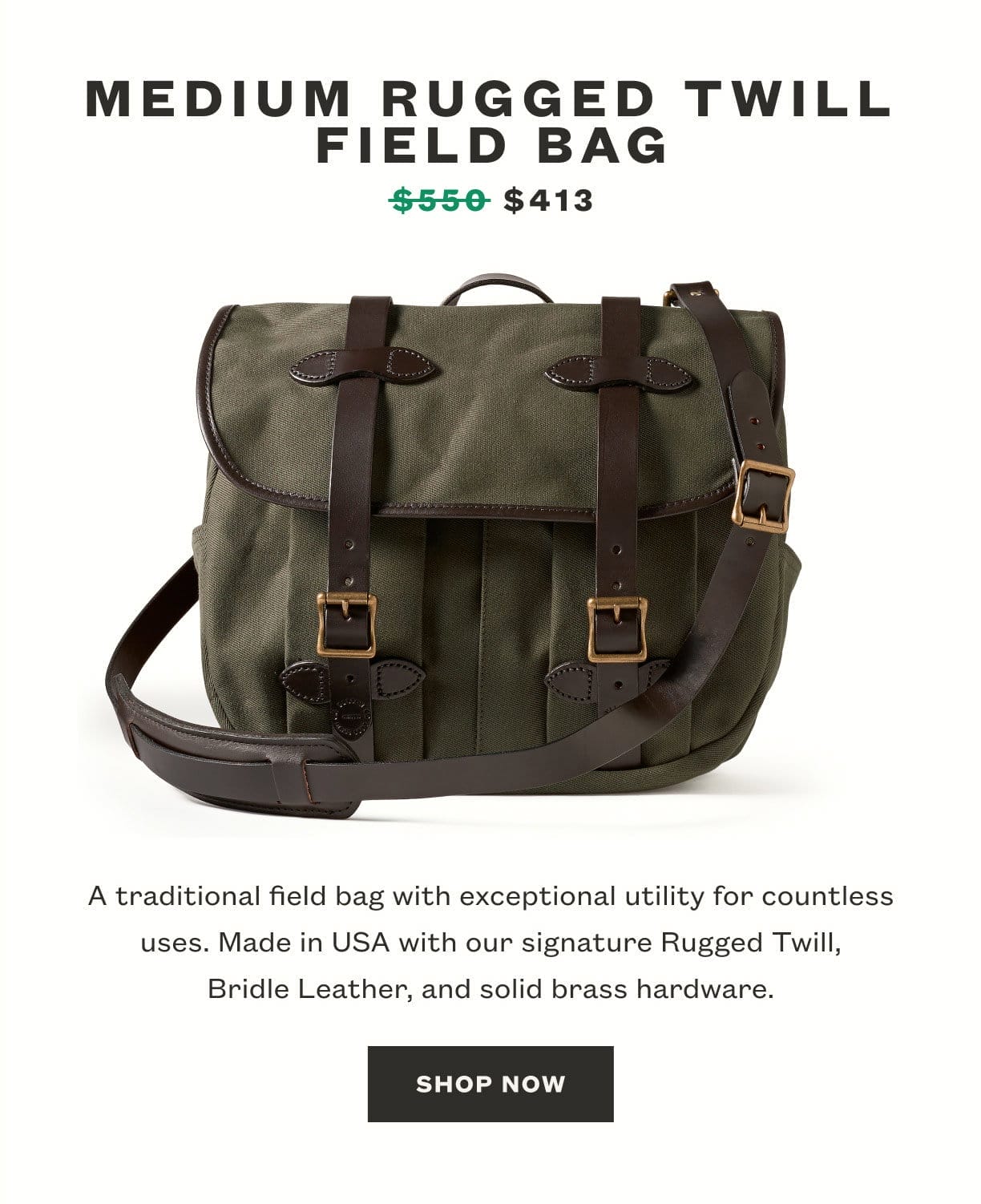 Medium Rugged Twill Field Bag