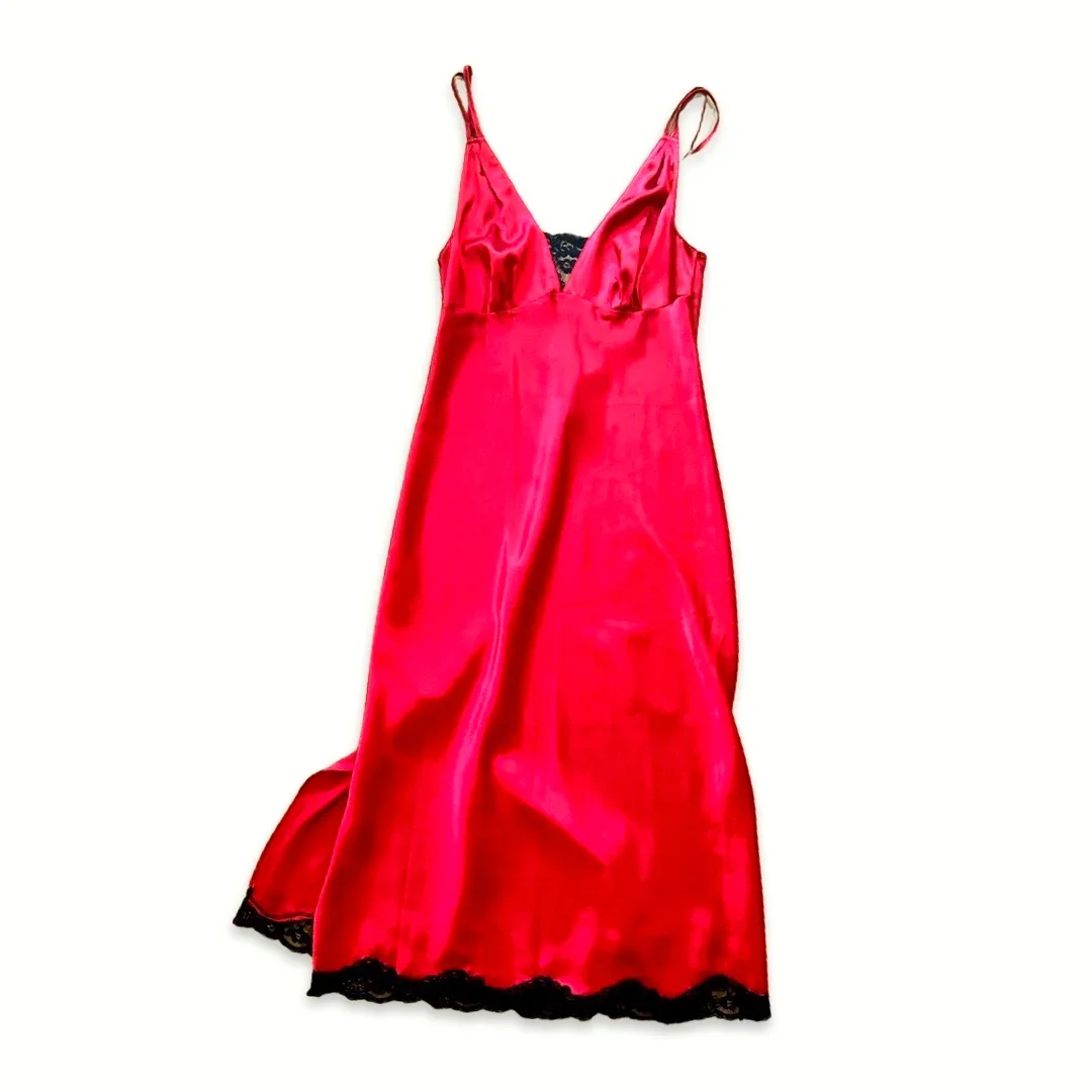 Image of Vintage 90s Red Slip Dress