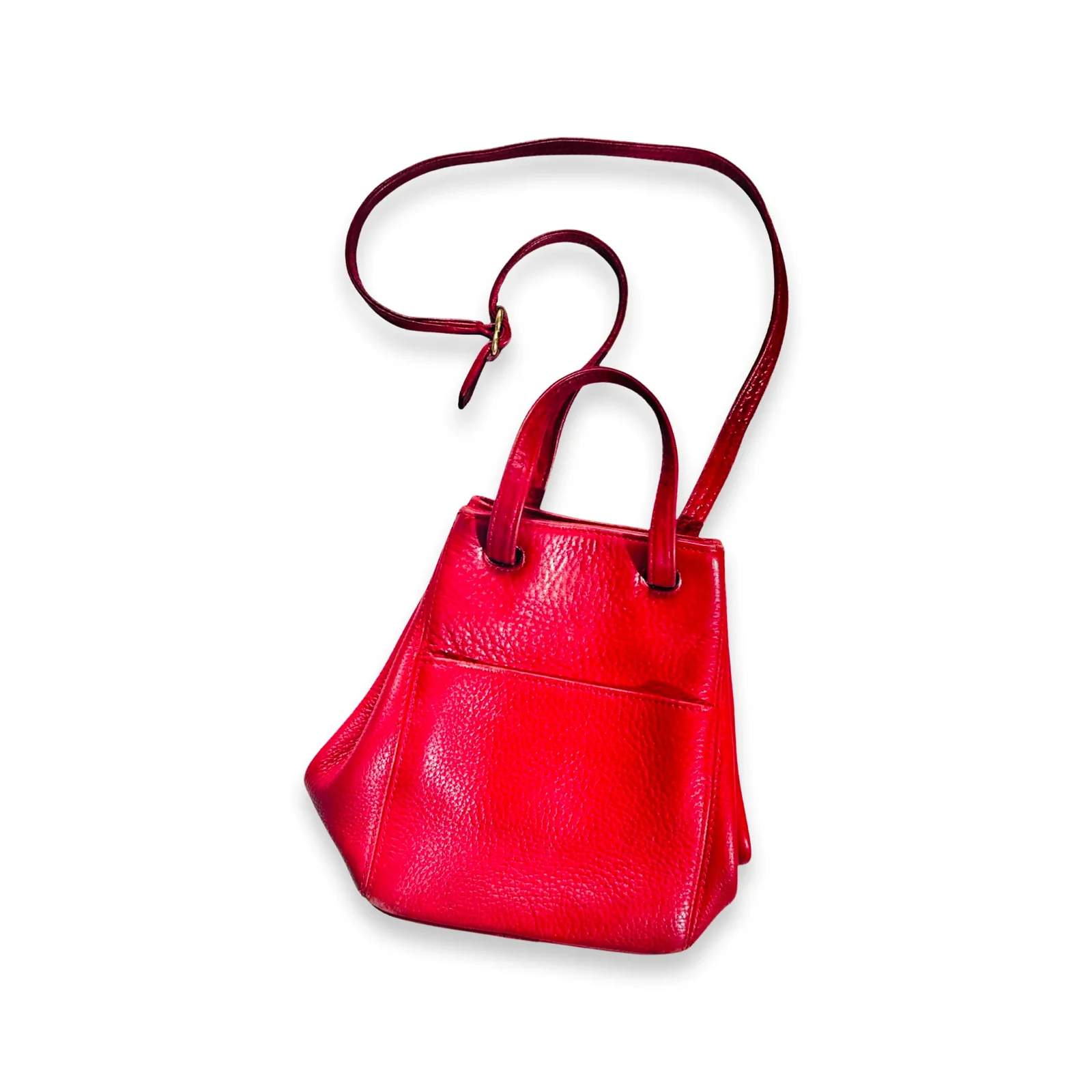 Image of Vintage 90s Coach Soma Pebbled Red Leather Bag