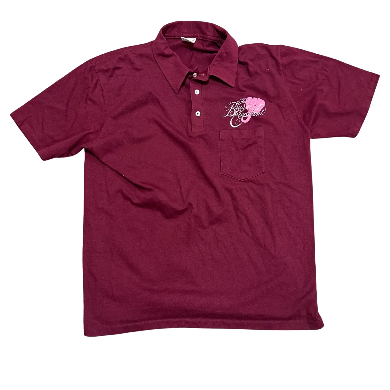 Image of Vintage Brass Elephant Pocket Polo Shirt (L)