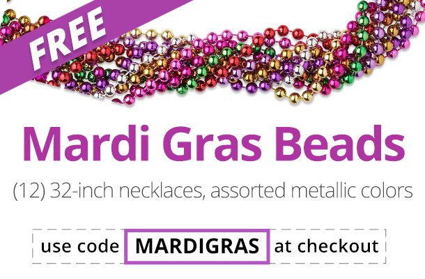 Free Mardi Gras Beads - Promo Code - MARDIGRAS
