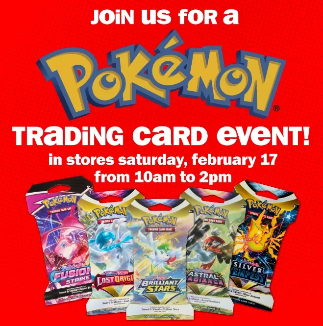 join us for a Pokemon trading card event!