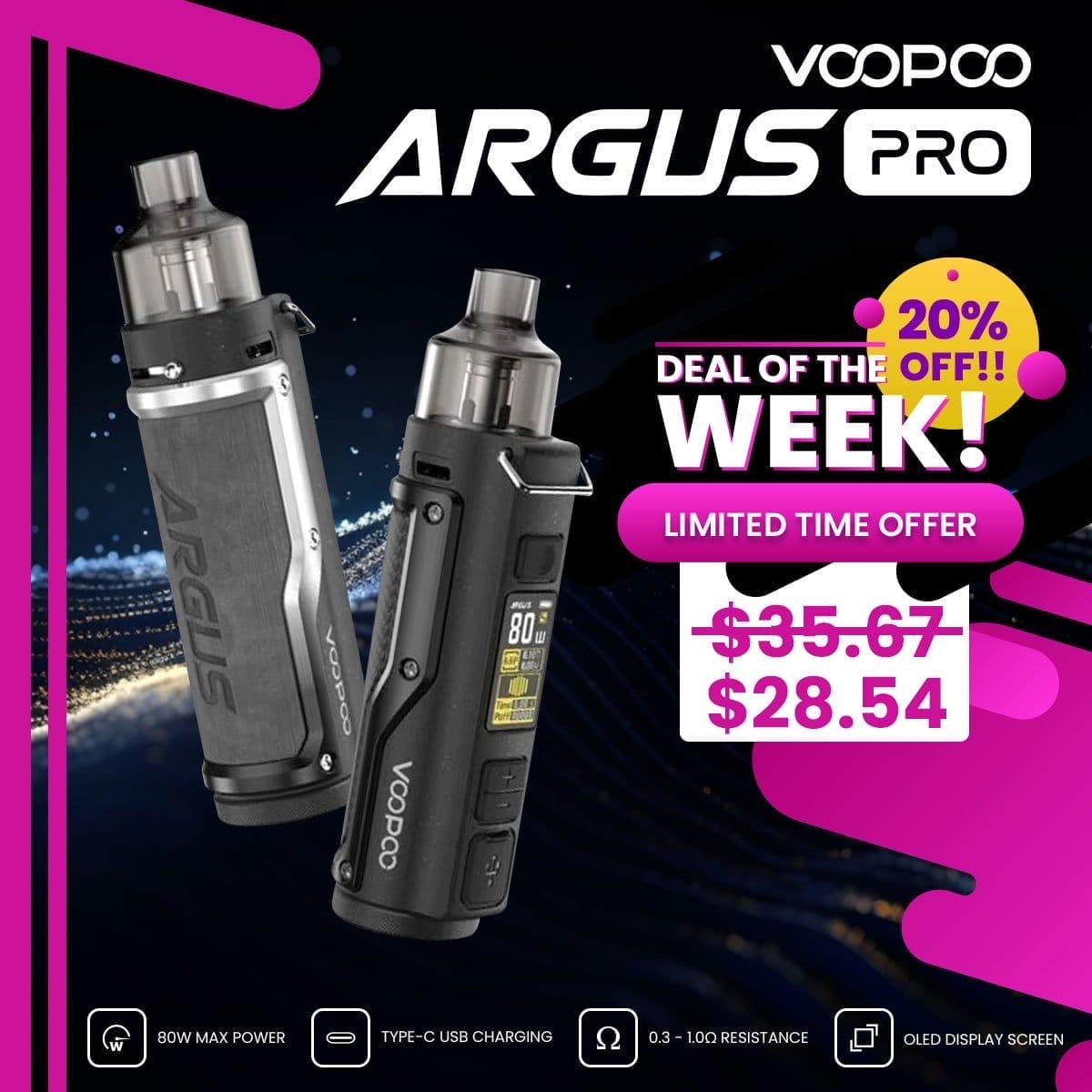 VooPoo Argus Pro Pod Mod Kit 80w