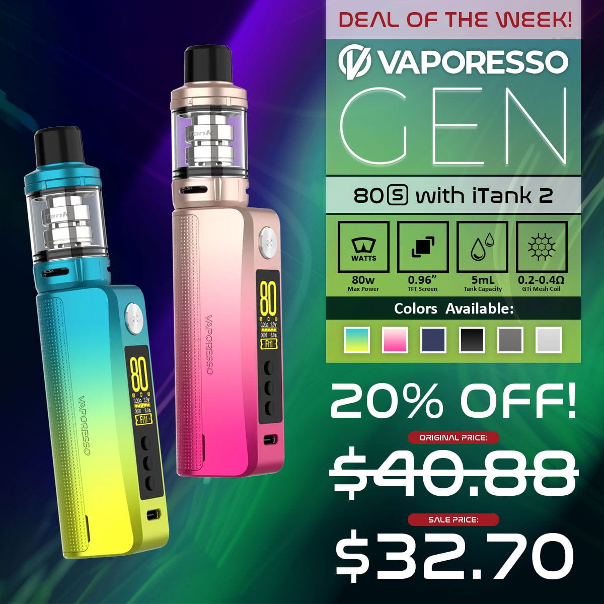 Vaporesso Gen 80 S Kit w/ iTank 2 Edition