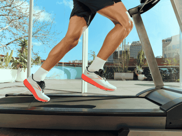 Man running on a treadmill