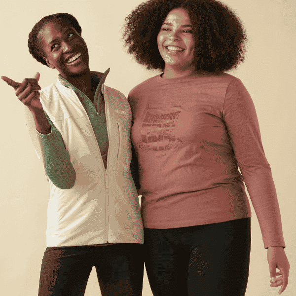 Two women wearing running clothes