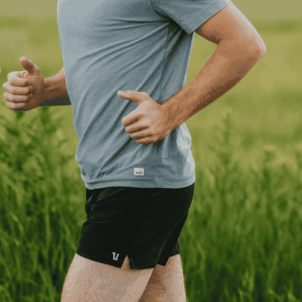 Man wearing running shorts