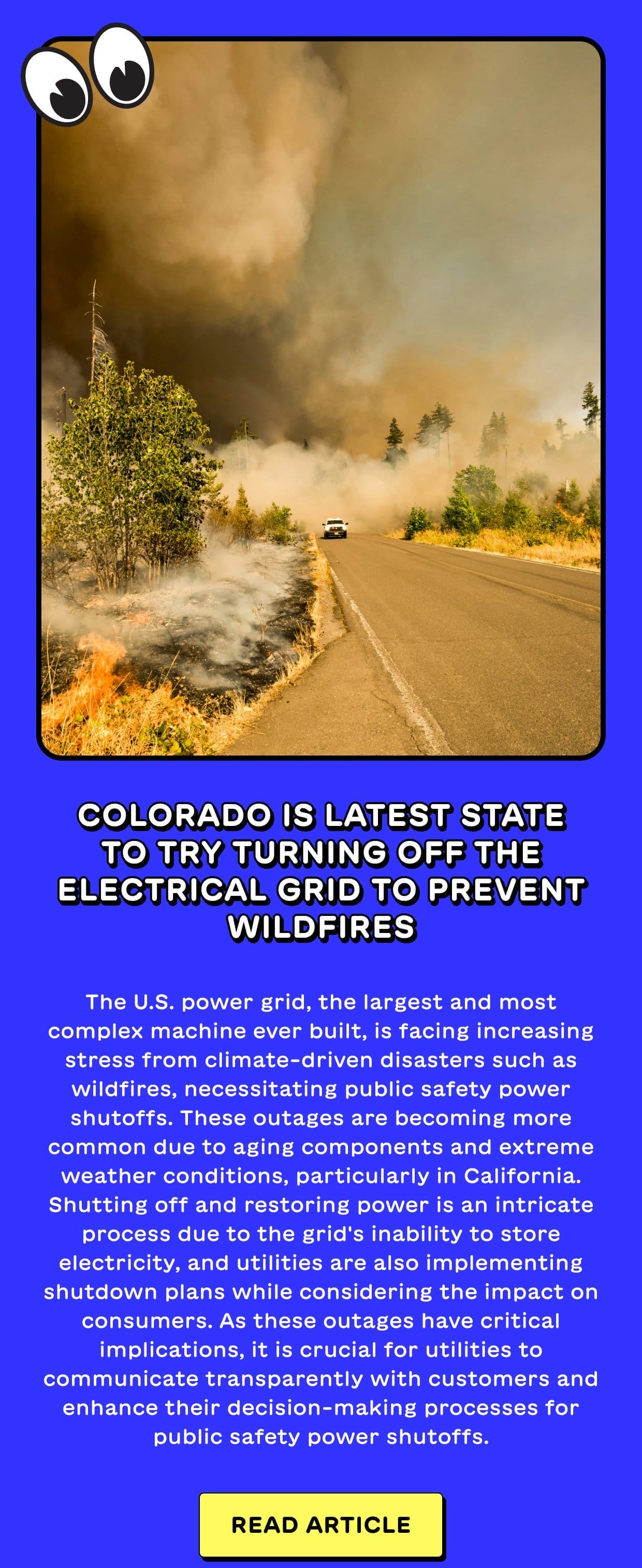 Colorado is latest state to try turning off the electrical grid to prevent wildfires