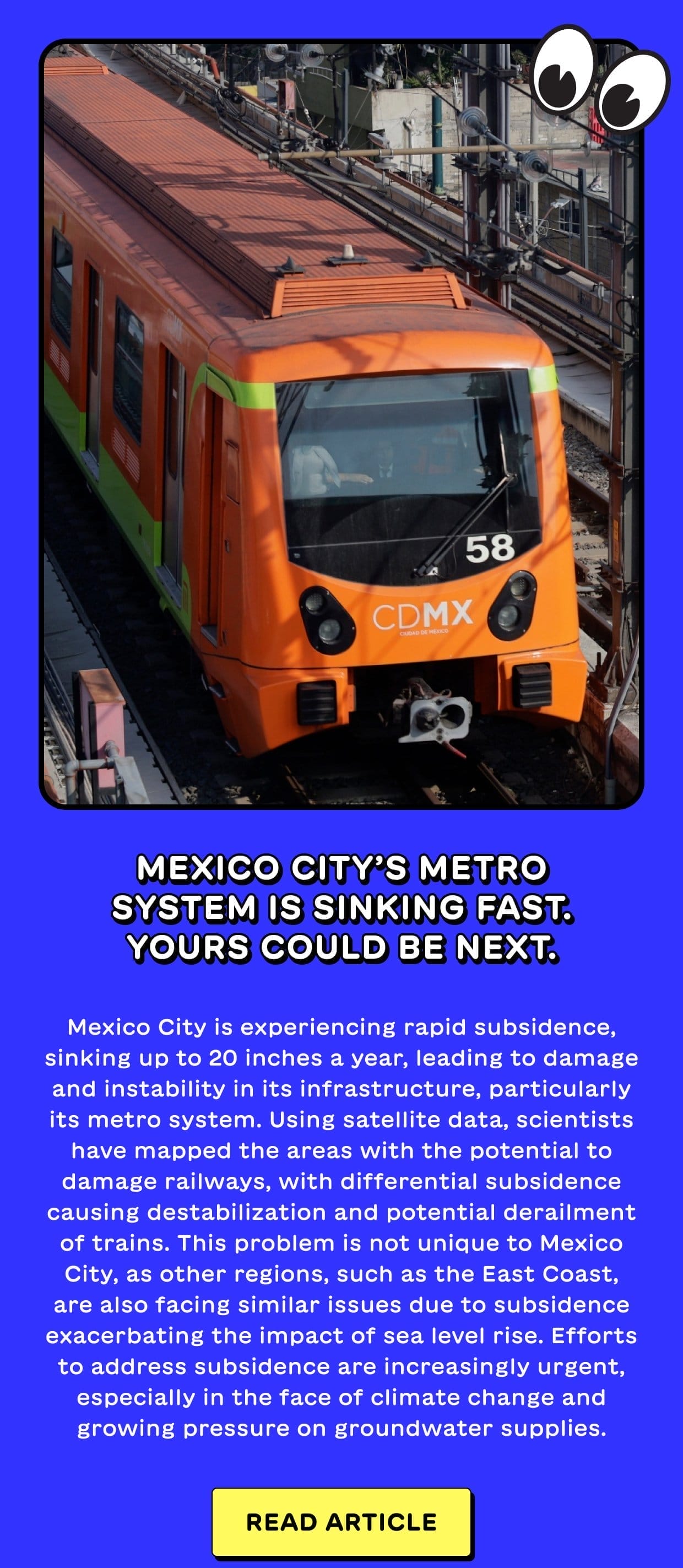 Mexico City’s metro system is sinking fast. Yours could be next.