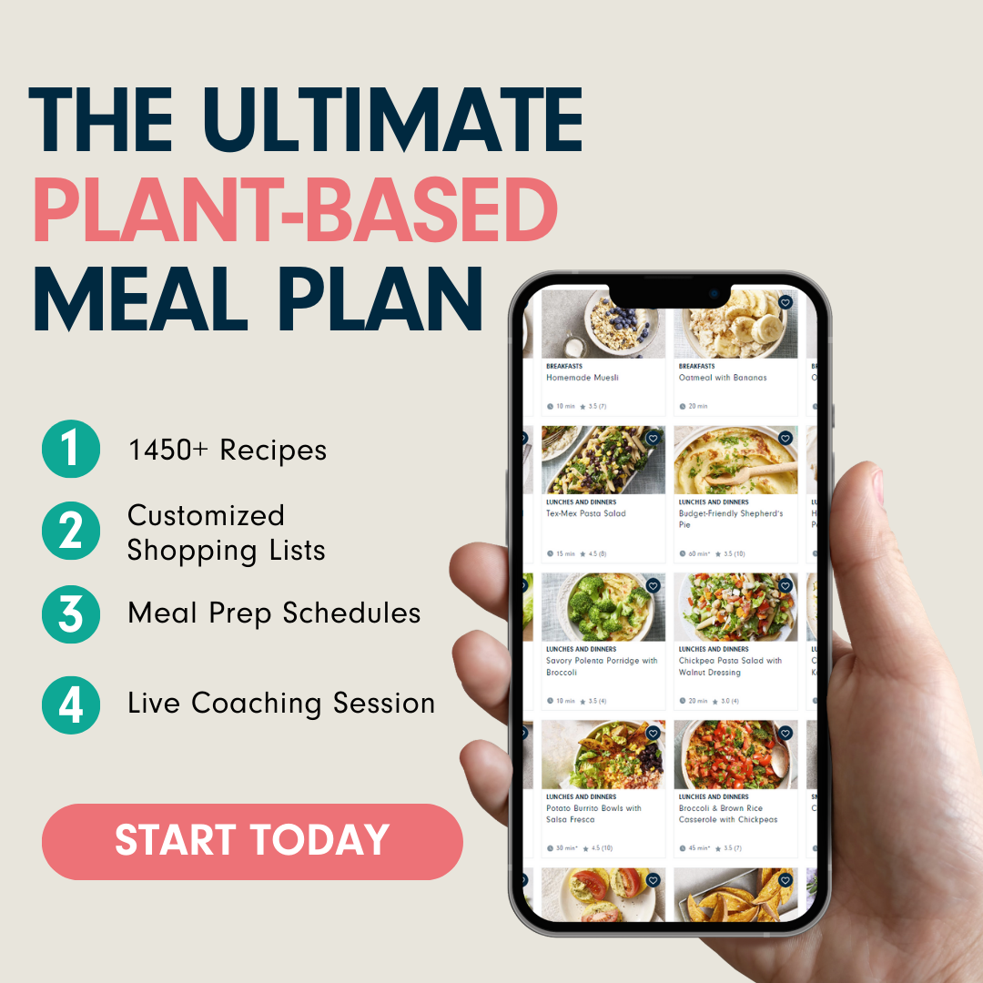 hand holding mobile phone with forks over knives Meal Planner on the screen