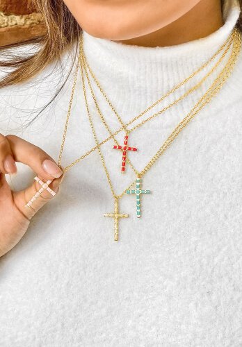 Cross Pendant (Blush)