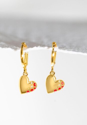 Jeweled Heart Earrings