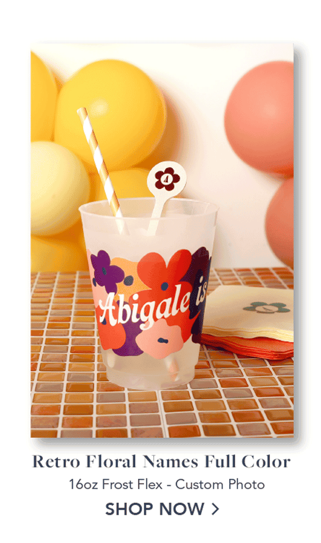 Retro Floral Names Photo Full Color Custom Cup
