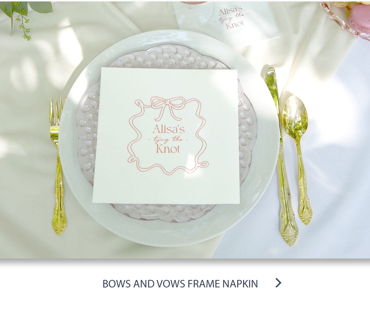 Bows and Vows Frame Napkin >