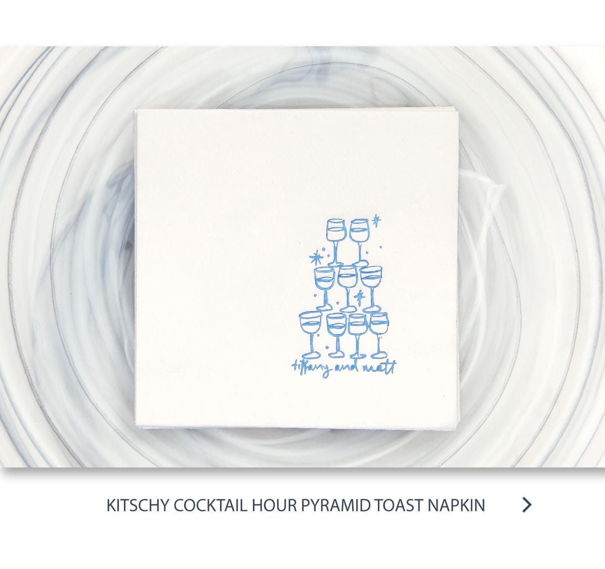 Kitschy Cocktail Hour Pyramid Toast Napkin >