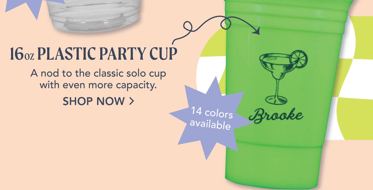 16oz Plastic Party Cup | A nod to the classic solo cup with even more capacity. | Shop Now