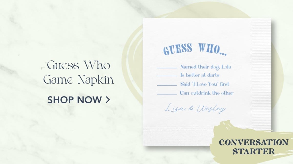 Guess Who Game Napkin | Shop Now