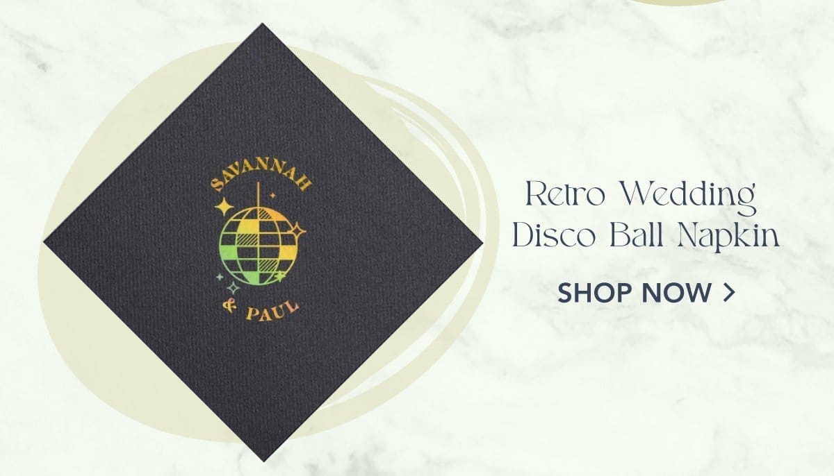 Retro Wedding Disco Ball Napkin | Shop Now